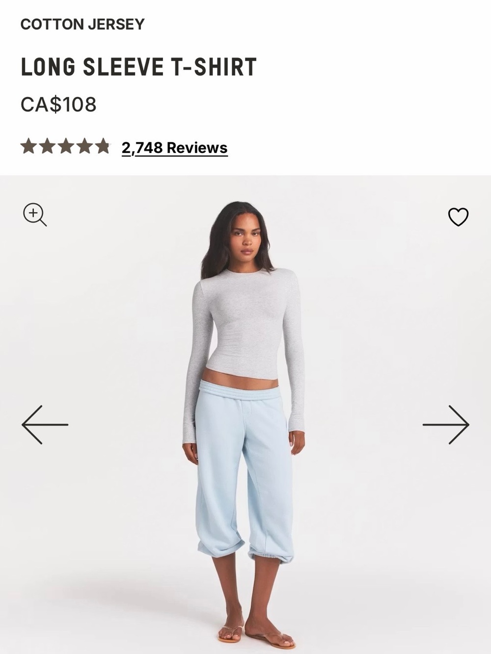 Oatmeal Long Sleeve Cotton Jersey Top